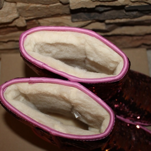 UGG SEQUIN SPARKLE Classic Boots NEW! PINK - Picture 3 of 7